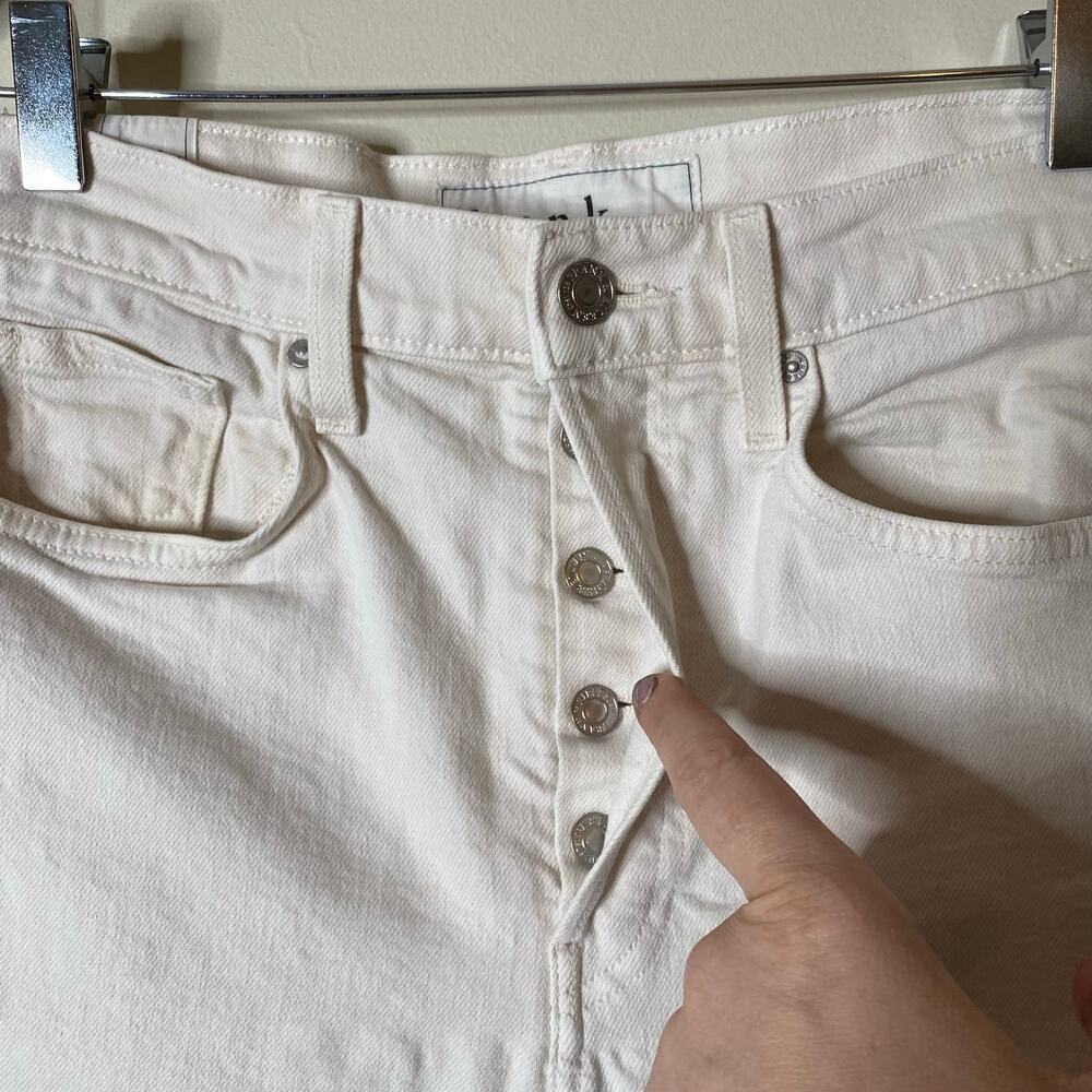 FRANK & EILEEN Monaghan Cream Italian Vintage Denim High Rise Straight Leg 27 - Picture 5 of 11